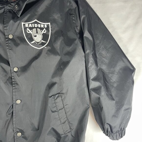 Vintage 90s Las Vegas Raiders NFL Windbreaker – Team NFL – Black Coach Jacket - Picture 7 of 15
